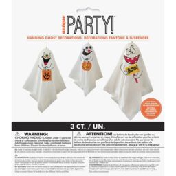 Garden Greatness Pack of 3 Hanging Ghost Halloween Decorations in White - Size: 1 Pack - thumbnail 2