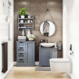 Home Discount Bath Vida Modern Hanging Rack Bathroom Organizer 770 x 300 x 300 mm in Grey - thumbnail 4