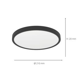 Eglo Fueva 6 Ultra-Slim Surface-Mounted Black Round LED Ceiling Light - thumbnail 4