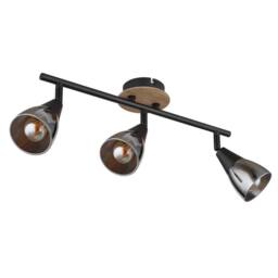 Netlighting Mubby Ceiling Spotlight Bar Matt Black Smoke Glass Shade 3x E14 - thumbnail 2