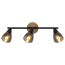 Netlighting Mubby Ceiling Spotlight Bar Matt Black Smoke Glass Shade 3x E14 - thumbnail 3