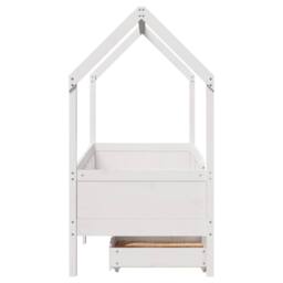 Berkfield Home Kids Bed Frame with Drawers without Mattress 80x160 cm Solid Wood in White - thumbnail 7