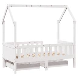 Berkfield Home Kids Bed Frame with Drawers without Mattress 80x160 cm Solid Wood in White - thumbnail 8