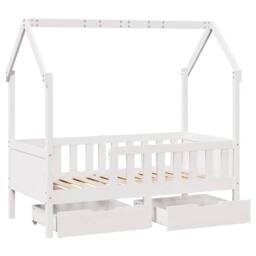 Berkfield Home Kids Bed Frame with Drawers without Mattress 80x160 cm Solid Wood in White - thumbnail 9