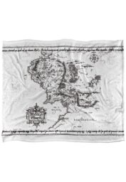 Lord of the Rings The Blanket, 152x127 cm White Middle Earth Map Silky Touch Super Soft Throw Blanket - thumbnail 1