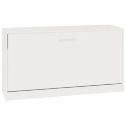 Berkfield Home Shoe Bench High Gloss White 80x24x45 cm Engineered Wood - Size: 80 x 24 x 45 cm - thumbnail 2