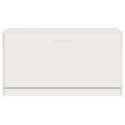 Berkfield Home Shoe Bench High Gloss White 80x24x45 cm Engineered Wood - Size: 80 x 24 x 45 cm - thumbnail 5