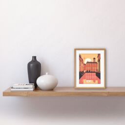 "Artery8 Wall Art Print Roman Baths Georgian Architecture Artwork Framed 9X7 Inch in Beige - Size: W7"" x H9""" - thumbnail 2