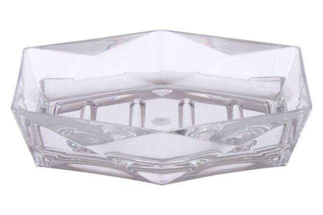 Orsina Dow Acrylic Soap Dish, Geometric Design in Clear - image 1