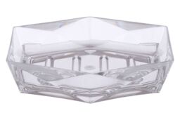 Orsina Dow Acrylic Soap Dish, Geometric Design in Clear