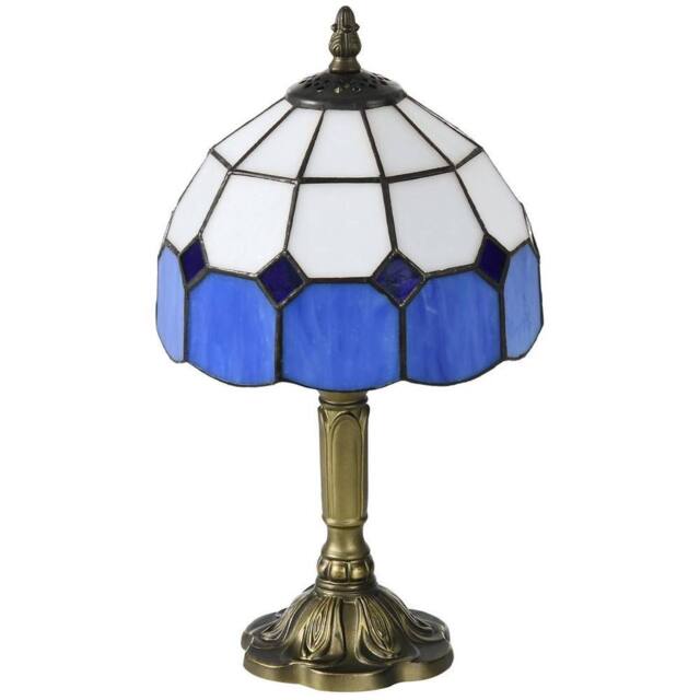 Kelvenix Stained Glass Table Lamp, Handmade Bedside Lamp in Blue - image 1