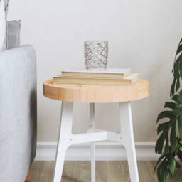 Berkfield Home Table Top Round Ã˜30x3 cm Solid Wood Pine in Light Brown - Size: 30x3 cm - thumbnail 2