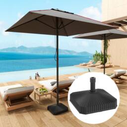 OUTSUNNY Patio Parasol Base Umbrella Stand, Sand/Water Filled, Black - thumbnail 1
