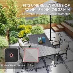 OUTSUNNY Patio Parasol Base Umbrella Stand, Sand/Water Filled, Black - thumbnail 5