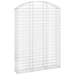 Berkfield Home Arched Gabion Basket 150x30x200/220 cm Galvanised Iron in Silver - thumbnail 2