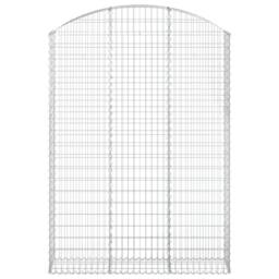 Berkfield Home Arched Gabion Basket 150x30x200/220 cm Galvanised Iron in Silver - thumbnail 3