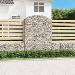 Berkfield Home Arched Gabion Basket 150x30x200/220 cm Galvanised Iron in Silver