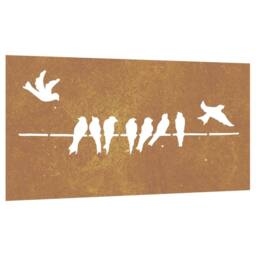 Berkfield Home Garden Wall Decoration 105x55 cm Corten Steel Bird Design in Brown - thumbnail 1