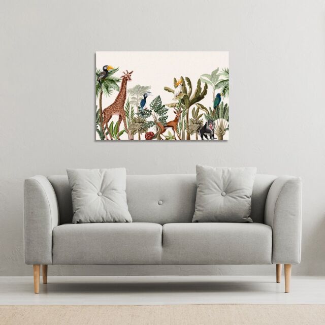 Benjamin Tate Design Tropical Animals (Canvas Print) / 152 x 101 x 4cm in Natural - Size: 152 x 101 x 4 cm - image 1