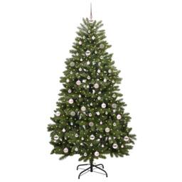 Berkfield Home Artificial Christmas Tree with Stand Green 210 cm PVC & Metal - thumbnail 3
