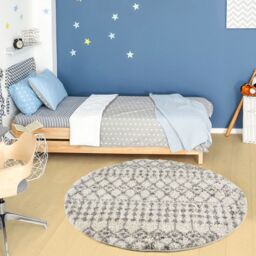 THE RUGS Moroccan Soft High Pile Shaggy Tribal Rugs & Runners Living Room in Off-White - Size: 80 cm x 150 cm - thumbnail 5