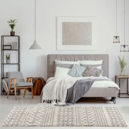 THE RUGS Moroccan Soft High Pile Shaggy Tribal Rugs & Runners Living Room in Off-White - Size: 80 cm x 150 cm - thumbnail 9