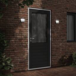 Berkfield Home Outdoor LED Wall Light Black Die-cast Aluminium - thumbnail 3