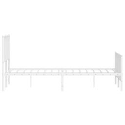 Berkfield Home Metal Bed Frame without Mattress with Footboard¬†White 140x190cm in White - Size: 140x190 cm - thumbnail 6
