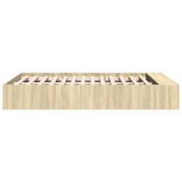 Berkfield Home Bed Frame without Mattress Sonoma Oak 120x200 cm in Light Tan - Size: Small Double - thumbnail 5
