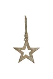 KDMD White Wash Small Wooden Hanging Star - Rustic Farmhouse Decor - thumbnail 2