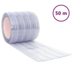 Berkfield Home Door Curtain Transparent 200 mmx1.6 mm 50 m PVC in Clear