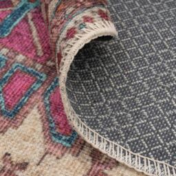 Kukoon Beige Distressed Abstract Rugs Non Slip & Washable in Teal - Size: 80 cm x 150 cm - thumbnail 6