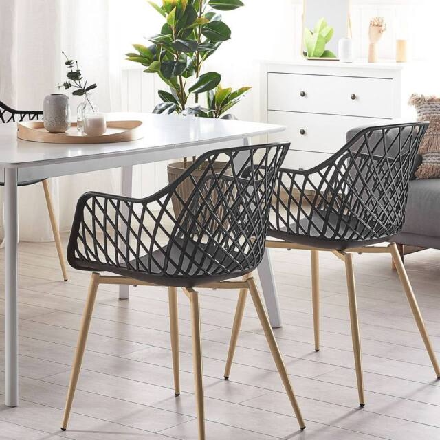 Wyld and Coco 2-Pack Dining Chairs Black Open Net Back - image 1