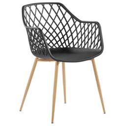 Wyld and Coco 2-Pack Dining Chairs Black Open Net Back - thumbnail 3