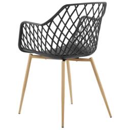 Wyld and Coco 2-Pack Dining Chairs Black Open Net Back - thumbnail 6