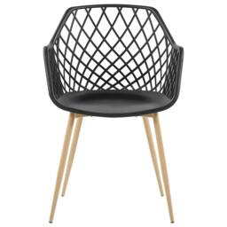 Wyld and Coco 2-Pack Dining Chairs Black Open Net Back - thumbnail 5