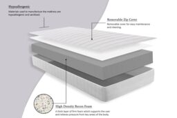 "Rest Relax Kids Trundle Mattress, Visco Therapy Comfort, Medium Feel, Space-Saving Foam for Pull-Out Beds, 10cm / 4"" Deep - Size: Small Double" - thumbnail 2