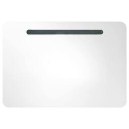 Berkfield Home LED Bathroom Mirror Cabinet 80x9.5x55 cm in White - thumbnail 4