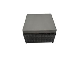Fimous 7-seater Rattan Garden Furniture Dining Set with 2 Side Table 3 Stools in Dark Grey - thumbnail 6