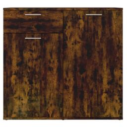 Berkfield Home Sideboard Smoked Oak 80x36x75 cm Engineered Wood in Brown - Size: 80 x 36 x 75 cm - thumbnail 3
