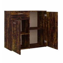Berkfield Home Sideboard Smoked Oak 80x36x75 cm Engineered Wood in Brown - Size: 80 x 36 x 75 cm - thumbnail 5