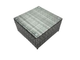 Fimous 6 Seater Patio Lounge Sofa Set with Side Table 2 Small Footstool in Dark Grey - thumbnail 3