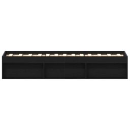 Berkfield Home Bed Frame without Mattress Black Oak 100x200 cm Engineered Wood in Brown - thumbnail 6