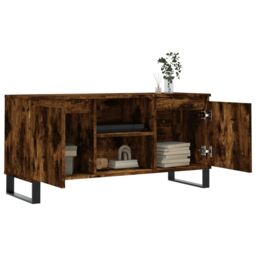 Berkfield Home TV Cabinet Smoked Oak 104x35x50 cm Engineered Wood in Brown - Size: 104 x 35 x 50 cm - thumbnail 4
