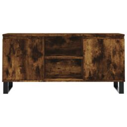 Berkfield Home TV Cabinet Smoked Oak 104x35x50 cm Engineered Wood in Brown - Size: 104 x 35 x 50 cm - thumbnail 5