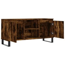 Berkfield Home TV Cabinet Smoked Oak 104x35x50 cm Engineered Wood in Brown - Size: 104 x 35 x 50 cm - thumbnail 6