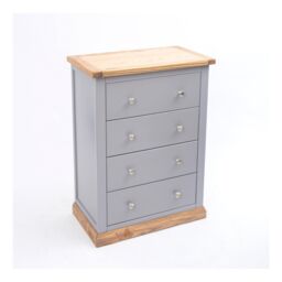 Cabinet Bits Biccari 4 Drawer Chest of Drawers Chrome Knob in Grey - thumbnail 3