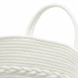 Berkfield Home Storage Basket Grey & White √ò43x38 cm Cotton - Size: 43x38 cm - thumbnail 6