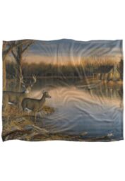 Wild Wings Tranquil Evening 2 Silky Touch Super Soft Throw Blanket 152 X 127 cm in White - thumbnail 1