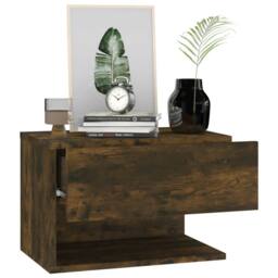 Berkfield Home Suitable Wall-mounted Bedside Cabinets 2 pcs Smoked Oak in Brown - thumbnail 4